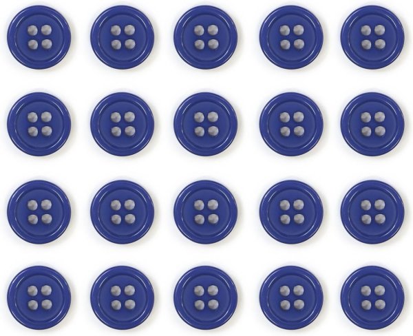 画像1: 四つ穴ボタン 【ネイビー】 紺色 ツヤあり カラー ボタン シャツボタン 20個入り 【11.5mm】 ボタンマート B-595 (1)