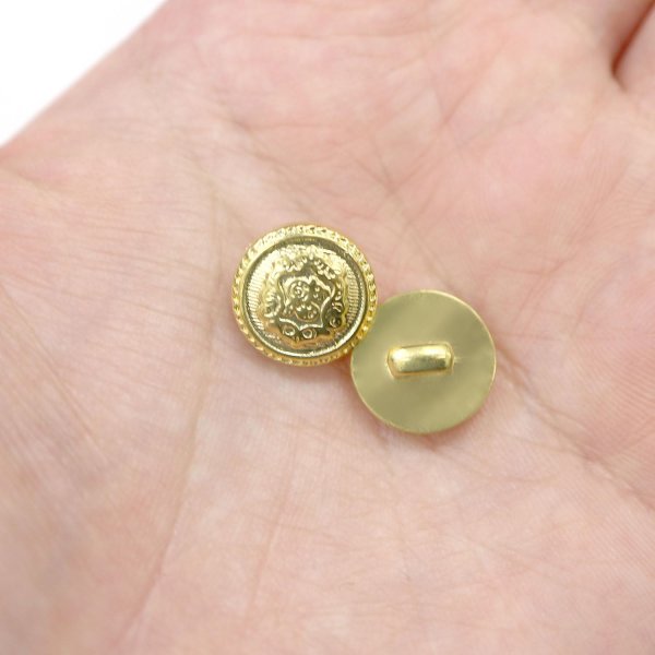 画像6: ブレザーボタン 軽量 【ゴールド】 金 足つき ボタン 樹脂ボタン スーツボタン ジャケット 15個入り 【12.5mm】 ボタンマート B-605 (6)