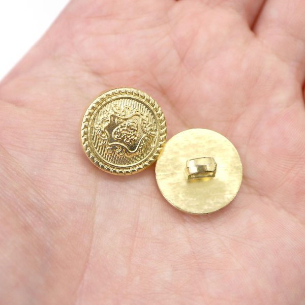 画像6: ブレザーボタン 軽量 【ゴールド】 金 足つき ボタン 樹脂ボタン スーツボタン ジャケット 10個入り 【18mm】 ボタンマート B-607 (6)