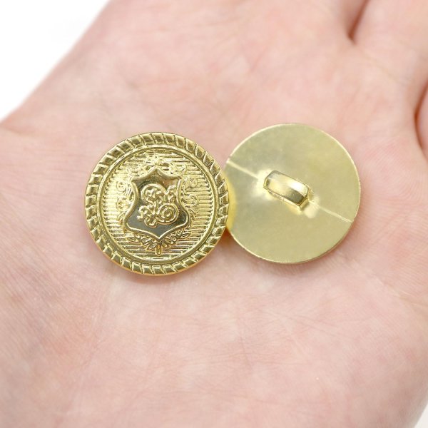画像6: ブレザーボタン 軽量 【ゴールド】 金 足つき ボタン 樹脂ボタン スーツボタン ジャケット 8個入り 【21mm】 ボタンマート B-608 (6)