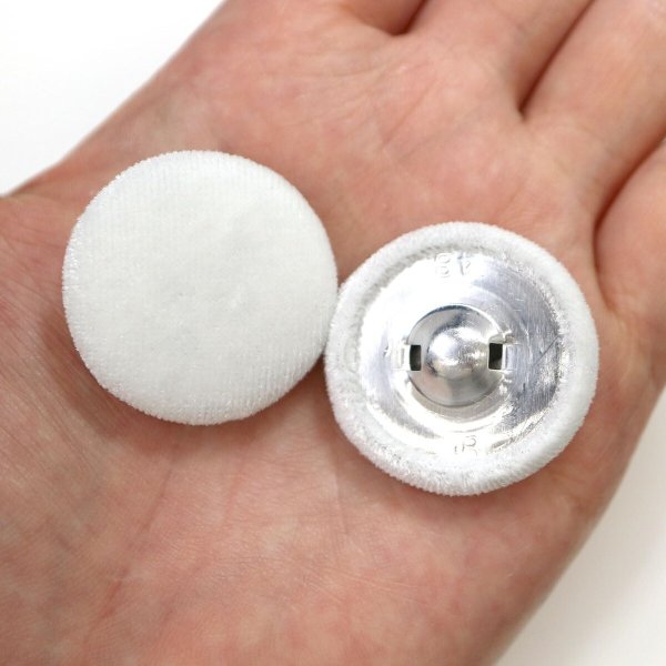 画像6: ベロアボタン 【ホワイト】 白 くるみボタン ボタン 飾りボタン つつみボタン 6個入り 【30mm】 ボタンマート B-645 (6)