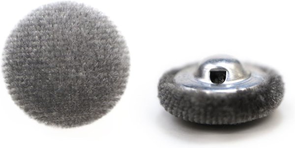 画像1: ベロアボタン 【グレー】 灰色 くるみボタン ボタン 飾りボタン つつみボタン 8個入り 【18mm】 ボタンマート B-649 (1)