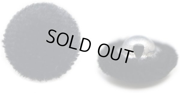 画像1: ベロアボタン 【ブラック】 黒 くるみボタン ボタン 飾りボタン つつみボタン 15個入り 【10mm】 ボタンマート B-653 (1)