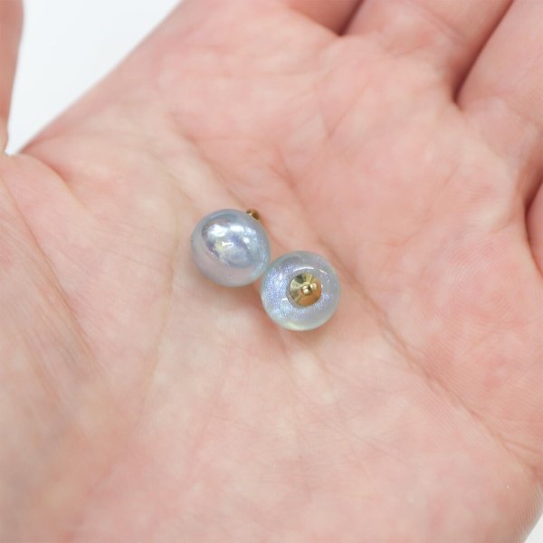 画像6: 飾りボタン 丸玉 シャンク オーロラ ラメ 8個入 【10mm】 パール風 ビーズ 【ブルー】 青 チャーム パーツ アクセサリー パーツ ハンドメイド 手芸 足つき キャンディ グリッター シャツ ボタンマート B-670 (6)