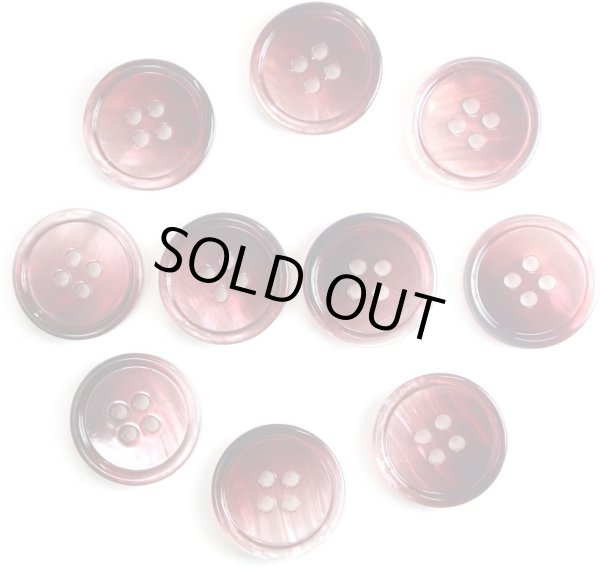 画像1: グラデーション 四つ穴ボタン 【レッド】 赤 ボタン スーツボタン コートボタン カラーボタン 10個入り 【20mm】 ボタンマート B-674 (1)