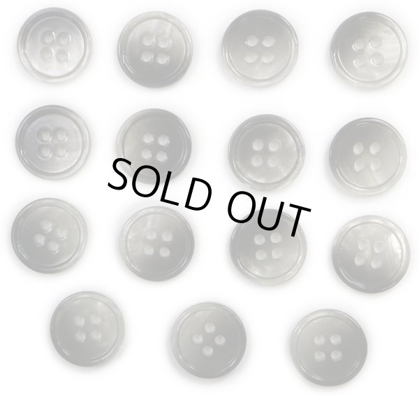 画像1: グラデーション 四つ穴ボタン 【ブラック】 黒 ボタン スーツボタン コートボタン カラーボタン 15個入り 【15mm】 ボタンマート B-692 (1)