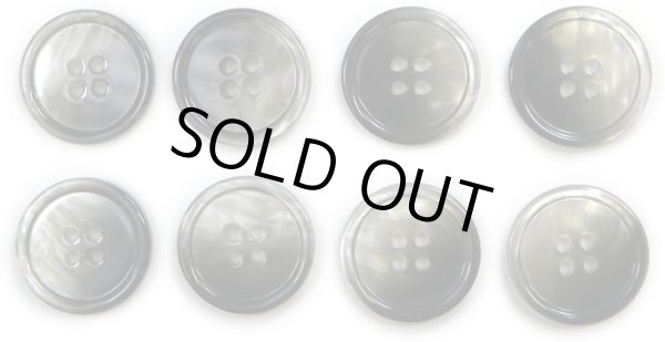 画像1: グラデーション 四つ穴ボタン 【ブラック】 黒 ボタン スーツボタン コートボタン カラーボタン 8個入り 【23mm】 ボタンマート B-695 (1)