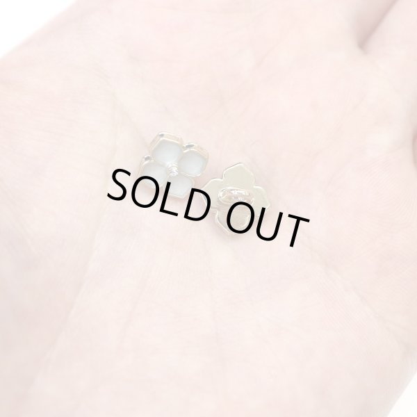 画像6: ラインストーン 花型ボタン 足つき 【ライトブルー】 青 モチーフ ボタン 飾りボタン フラワー かわいい 5個入り 【11.5mm】 ボタンマート B-723 (6)