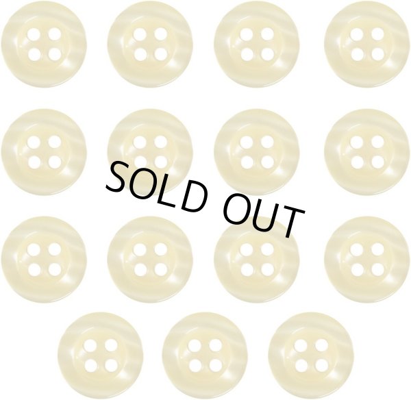 画像1: 四つ穴ボタン ツヤあり 【イエロー】 黄色 ボタン 光沢 カラーボタン シャツボタン 15個入り 【11.5mm】 ボタンマート B-764 (1)