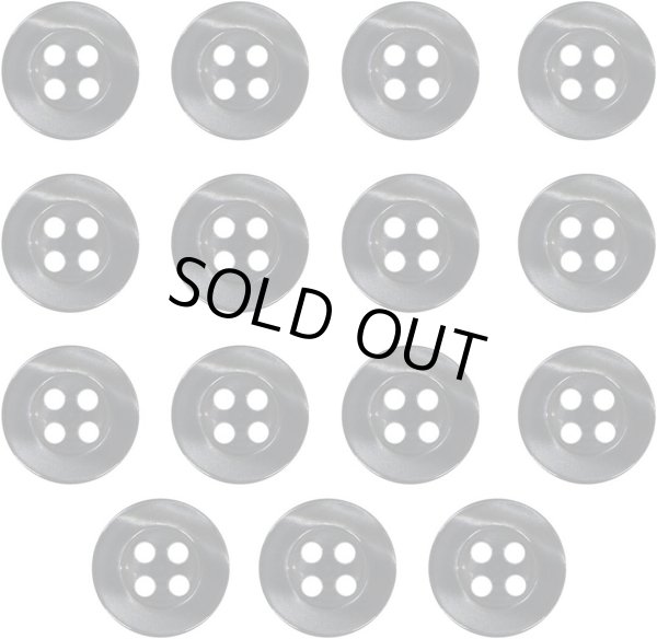 画像1: 四つ穴ボタン ツヤあり 【ブラック】 黒 ボタン 光沢 カラーボタン シャツボタン 15個入り 【11.5mm】 ボタンマート B-766 (1)