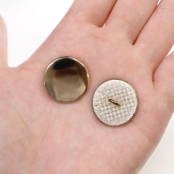 画像6: メタルボタン フラット 【ゴールド 鏡面仕上げ】 金 ビジュー 飾り 縫製 袖口 8個入り 【23mm】 ボタンマート B-774 (6)