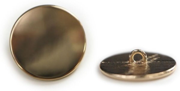 画像1: メタルボタン フラット 【ゴールド 鏡面仕上げ】 金 ビジュー 飾り 縫製 袖口 6個入り 【25mm】 ボタンマート B-775 (1)