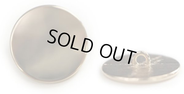 画像1: メタルボタン フラット 【ゴールド 鏡面仕上げ】 金 ビジュー 飾り 縫製 袖口 6個入り 【25mm】 ボタンマート B-775 (1)