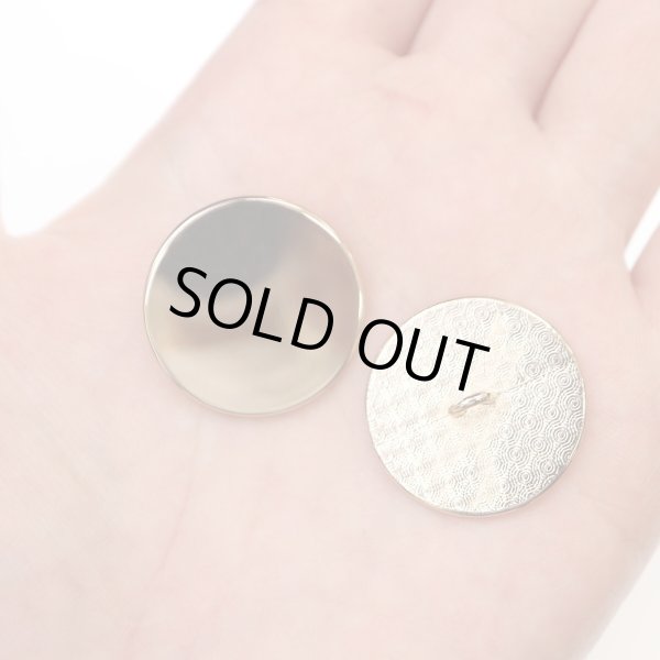 画像6: メタルボタン フラット 【ゴールド 鏡面仕上げ】 金 ビジュー 飾り 縫製 袖口 6個入り 【25mm】 ボタンマート B-775 (6)