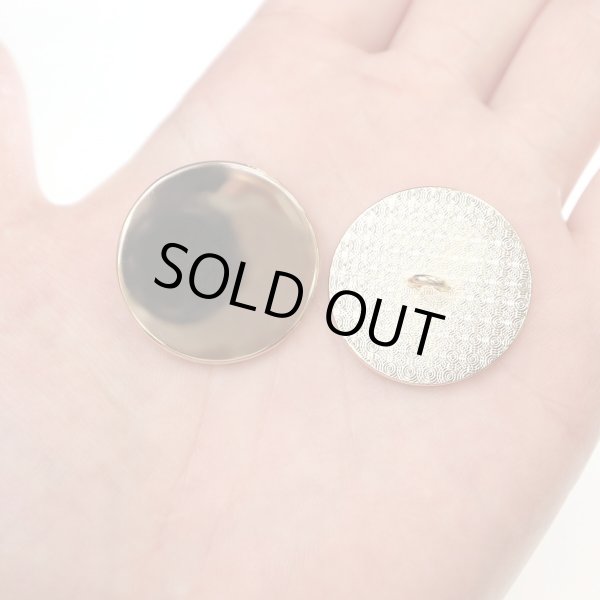 画像6: メタルボタン フラット 【ゴールド 鏡面仕上げ】 金 ビジュー 飾り 縫製 袖口 6個入り 【28mm】 ボタンマート B-776 (6)