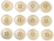 画像1: ナットボタン 四つ穴ボタン 【ホワイト】 白 フチ薄 スーツボタン ベーシック ウッド ボタン 12個入り 【18mm】 ボタンマート B-790 (1)