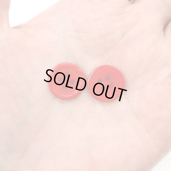 画像6: 四つ穴ボタン 【レッド】 赤 ツヤあり カラー ボタン シャツボタン 15個入り 【15mm】 ボタンマート B-830 (6)