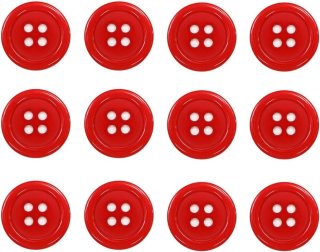 四つ穴ボタン 【レッド】 赤 ツヤあり カラー ボタン シャツボタン 8個