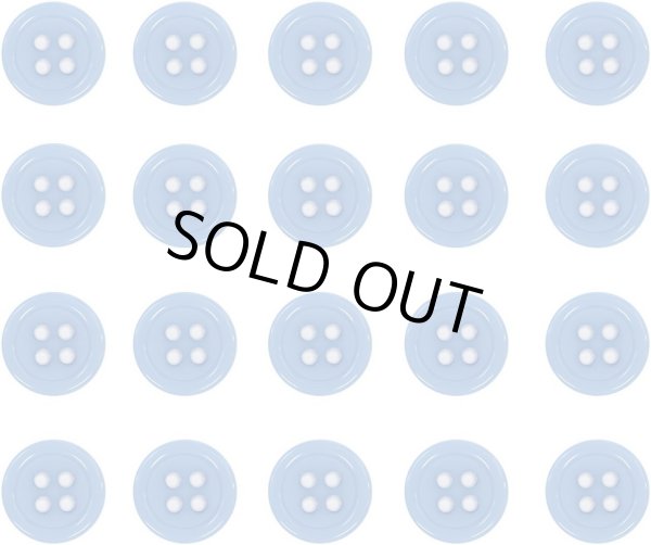 画像1: 四つ穴ボタン 【ブルー】 青 ツヤあり カラー ボタン シャツボタン 20個入り 【10mm】 ボタンマート B-844 (1)