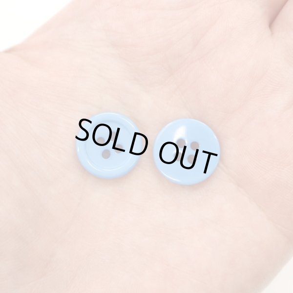 画像6: 四つ穴ボタン 【ブルー】 青 ツヤあり カラー ボタン シャツボタン 15個入り 【15mm】 ボタンマート B-846 (6)