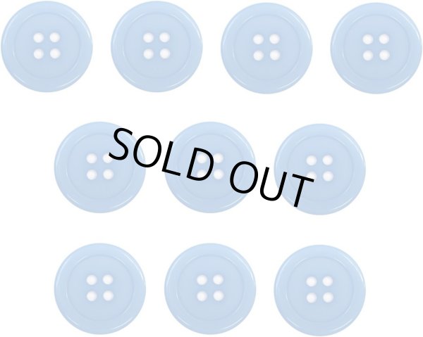 画像1: 四つ穴ボタン 【ブルー】 青 ツヤあり カラー ボタン シャツボタン 10個入り 【20mm】 ボタンマート B-848 (1)