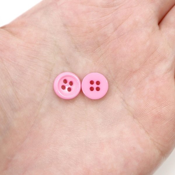 画像6: 四つ穴ボタン 【ピンク】 ツヤあり カラー ボタン シャツボタン 20個入り 【10mm】 ボタンマート B-852 (6)