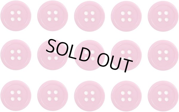 画像1: 四つ穴ボタン 【ピンク】 ツヤあり カラー ボタン シャツボタン 15個入り 【15mm】 ボタンマート B-854 (1)