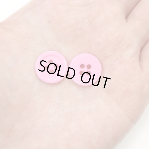 画像6: 四つ穴ボタン 【ピンク】 ツヤあり カラー ボタン シャツボタン 15個入り 【15mm】 ボタンマート B-854 (6)