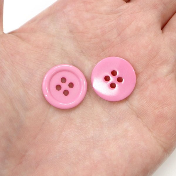 画像6: 四つ穴ボタン 【ピンク】 ツヤあり カラー ボタン シャツボタン 12個入り 【18mm】 ボタンマート B-855 (6)
