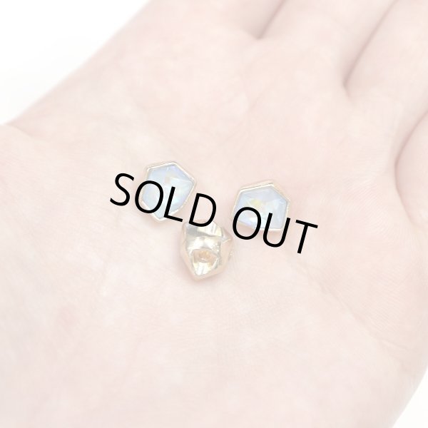 画像6: ラインストーンボタン 変形 六角形 【ライトブルー オーロラ】 水色 ラインストーン ボタン 飾りボタン かわいい 5個入り 【10mm】 ボタンマート B-884 (6)