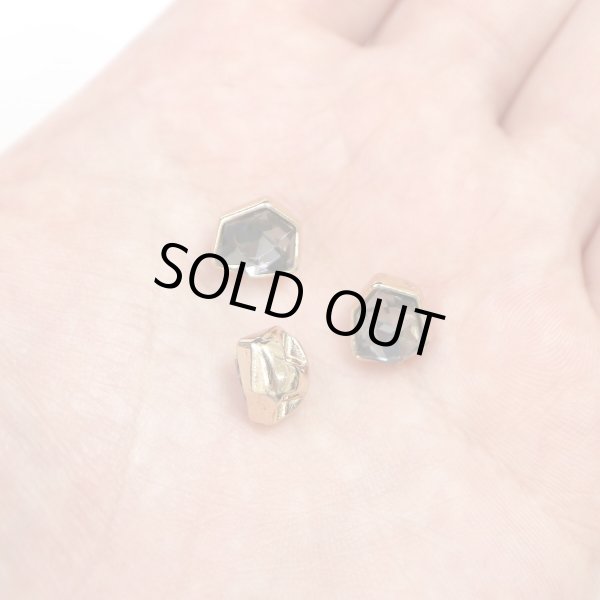 画像6: ラインストーンボタン 変形 六角形 【ブラック】 黒 ラインストーン ボタン 飾りボタン かわいい 5個入り 【10mm】 ボタンマート B-887 (6)