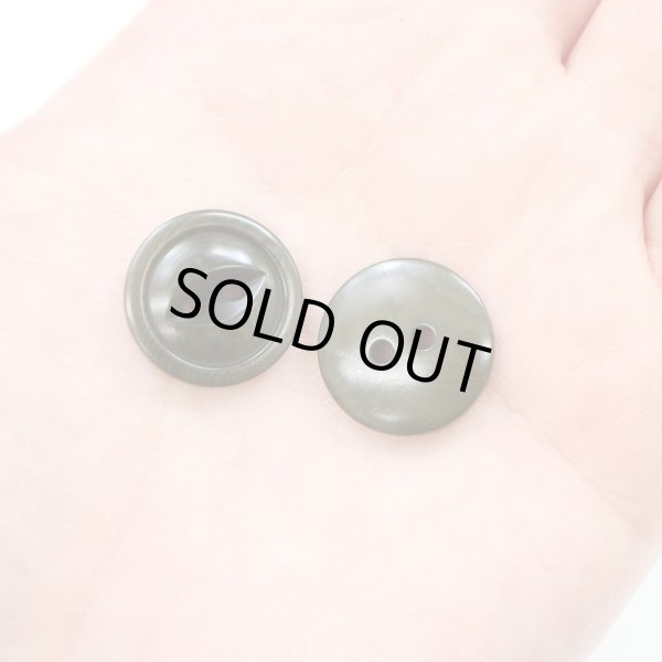 画像6: ナットボタン 二つ穴ボタン 【ダークグリーン】 緑 猫目ボタン ベーシック ウッド ボタン 8個入り 【18mm】 ボタンマート B-914 (6)