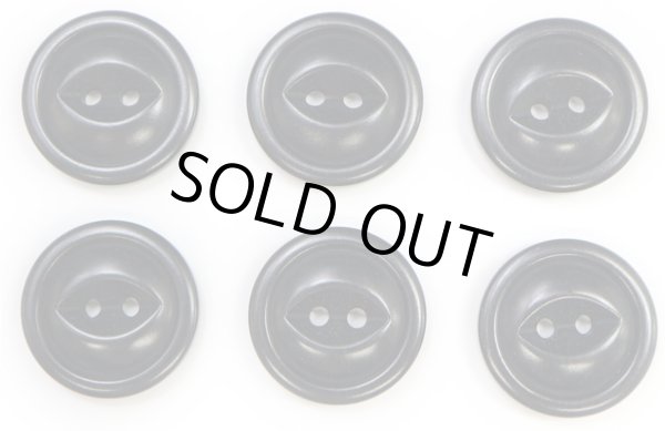 画像1: ナットボタン 二つ穴ボタン 【ブラック】 黒 猫目ボタン ベーシック ウッド ボタン 6個入り 【20mm】 ボタンマート B-919 (1)